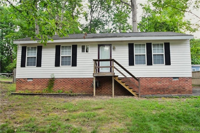 10106 Redbridge Rd, North Chesterfield, VA 23236 - view of front of home featuring crawl space and a front lawn