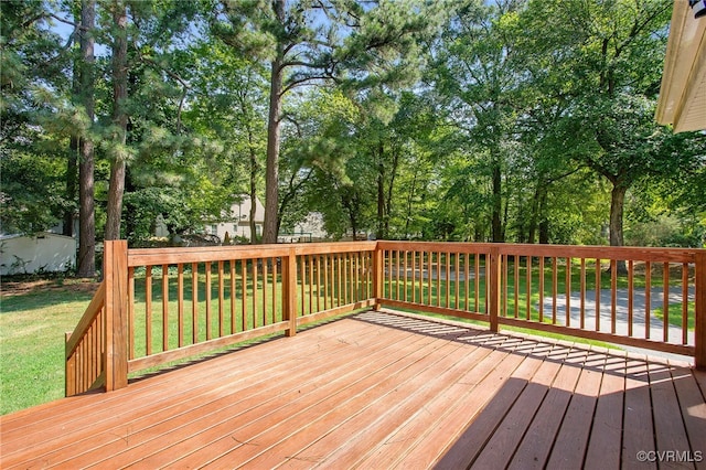 2803 Drewrys Bluff Rd, Chesterfield, VA 23237 - wooden terrace with a yard and view of wooded area
