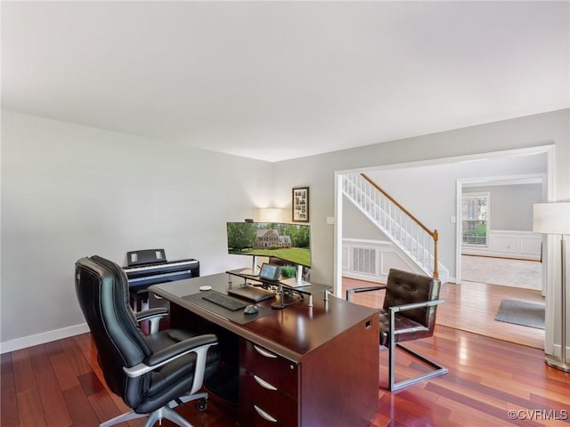 13625 Brandy Oaks Rd, Chesterfield, VA 23832 - home office featuring wood finished floors and baseboards