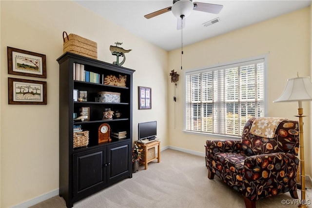 818 Krim Point Loop, Midlothian, VA 23114 - sitting room with light colored carpet and ceiling fan