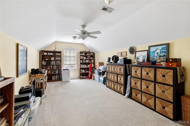 818 Krim Point Loop, Midlothian, VA 23114 - carpeted office with lofted ceiling and a ceiling fan