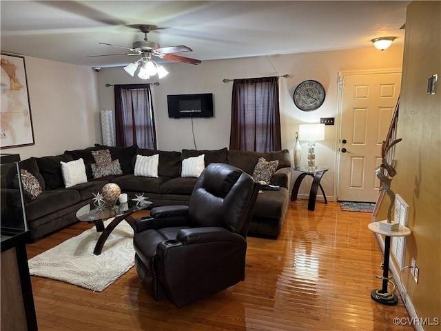 2708 Terminal Ave, Richmond, VA 23234 - living area featuring a ceiling fan and wood finished floors