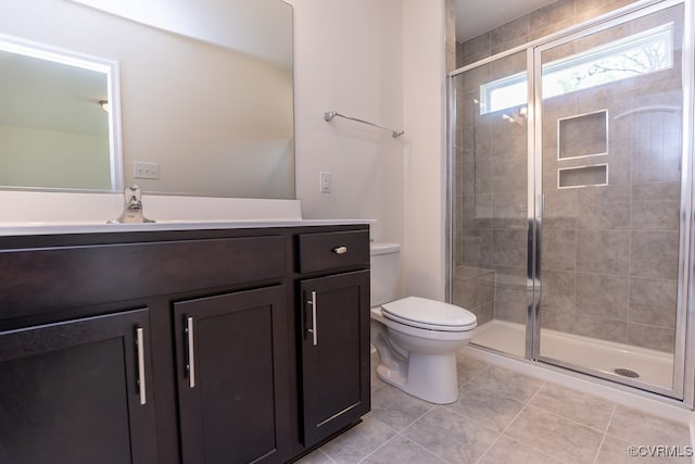 6413 Belay Dr, Chesterfield, VA 23234 - full bath with vanity, a stall shower, and tile patterned flooring