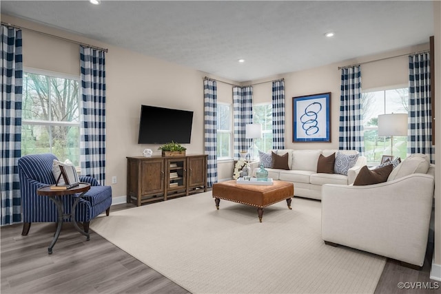 7201 Crosswinds Dr, North Chesterfield, VA 23234 - living room with wood finished floors and recessed lighting