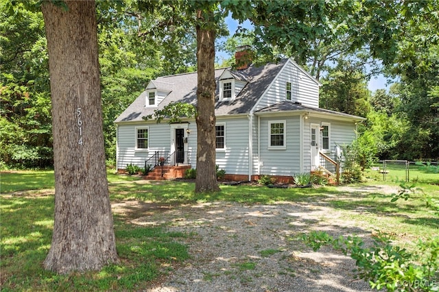 5614 Jahnke Rd, Richmond, VA 23225 - cape cod home featuring a chimney and a shingled roof
