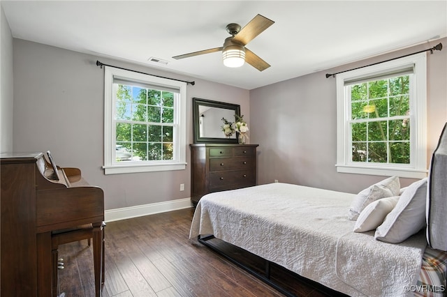 5614 Jahnke Rd, Richmond, VA 23225 - bedroom with multiple windows, hardwood / wood-style flooring, and a ceiling fan