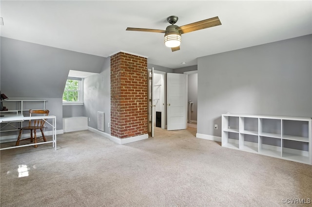 5614 Jahnke Rd, Richmond, VA 23225 - unfurnished office with ceiling fan, carpet flooring, and vaulted ceiling