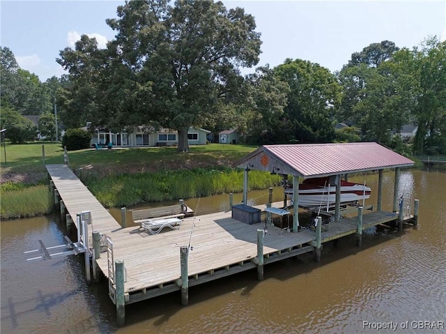 1583 Winona Park Dr, West Point, VA 23181 - dock featuring boat lift and a water view