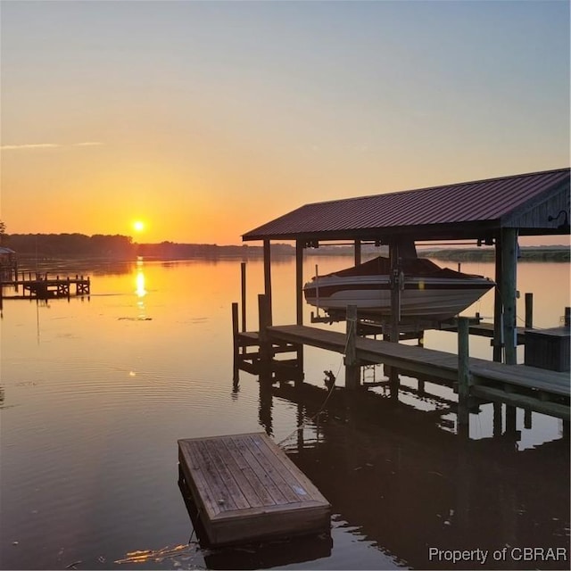 1583 Winona Park Dr, West Point, VA 23181 - dock area featuring boat lift and a water view