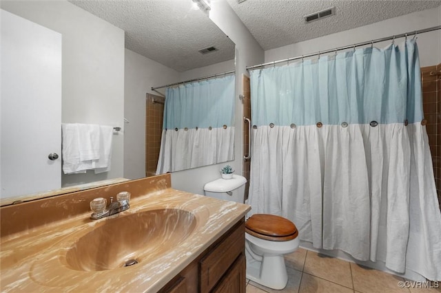 8015 Buford, North Chesterfield, VA 23235 - full bath with vanity, tile patterned flooring, a textured ceiling, and a shower with shower curtain