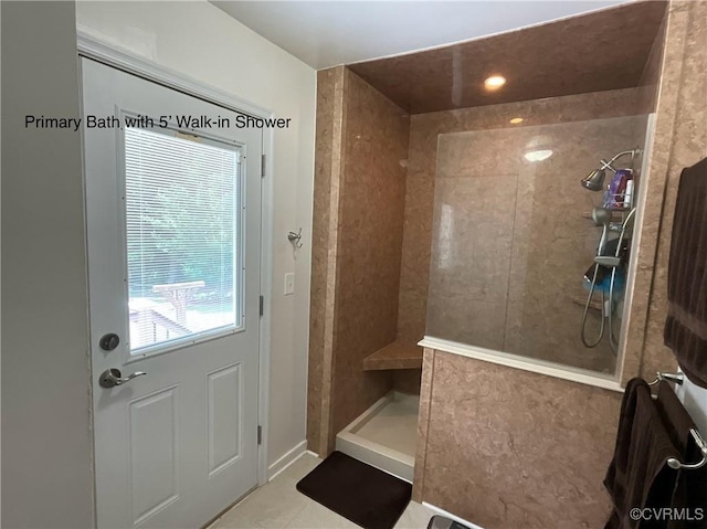 6197 Fishermans Way, Mechanicsville, VA 23116 - bathroom featuring a walk in shower and tile patterned floors