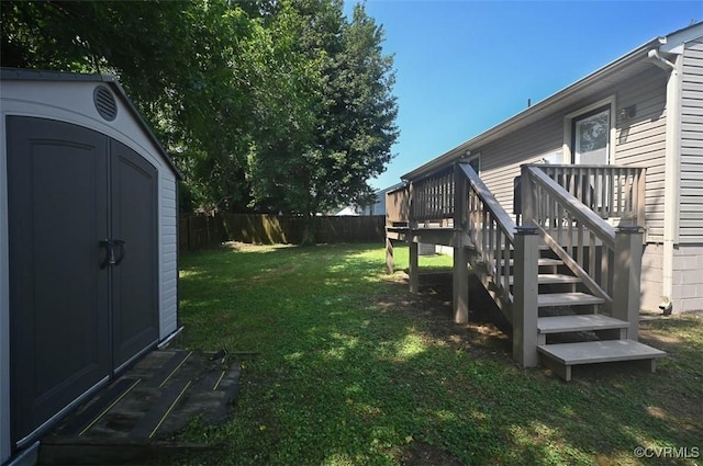 103 N Daisy Ave, Henrico, VA 23075 - view of yard featuring a deck, stairs, and a shed