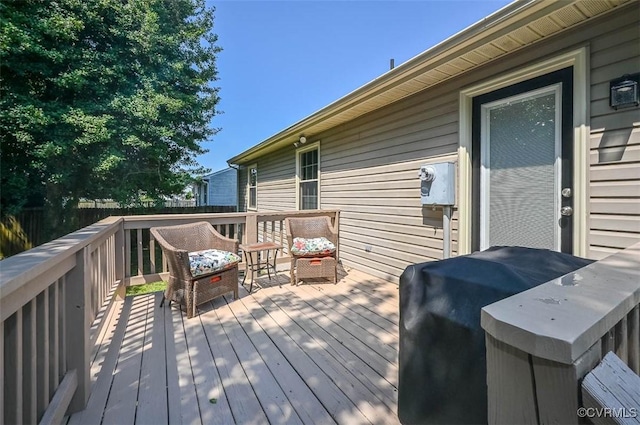 103 N Daisy Ave, Henrico, VA 23075 - wooden terrace with area for grilling