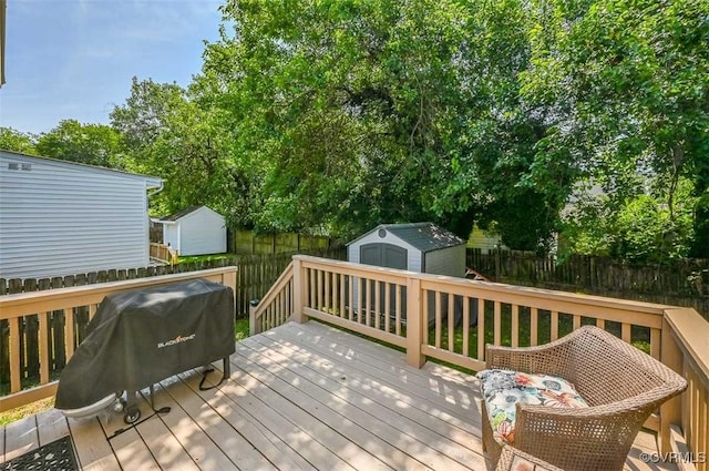 103 N Daisy Ave, Henrico, VA 23075 - wooden terrace with a storage unit, a fenced backyard, and grilling area