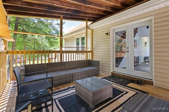 12305 Leesburg Cir, Midlothian, VA 23112 - sunroom featuring an outdoor hangout area and french doors