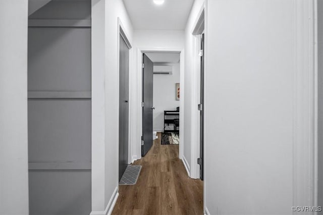12305 Leesburg Cir, Midlothian, VA 23112 - hall featuring a wall mounted air conditioner and wood finished floors