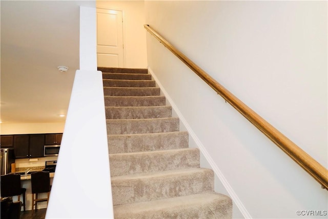 6431 Faulkner Dr, North Chesterfield, VA 23234 - staircase featuring baseboards