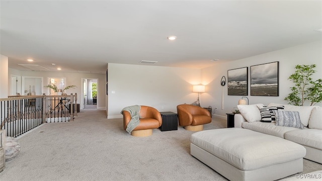 7000 Greenholm Pl, Chesterfield, VA 23234 - living area with carpet flooring, attic access, and recessed lighting