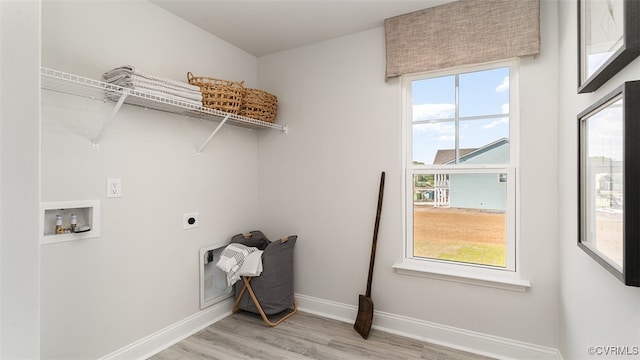 7000 Greenholm Pl, Chesterfield, VA 23234 - laundry room with hookup for an electric dryer, healthy amount of natural light, light wood-type flooring, and washer hookup