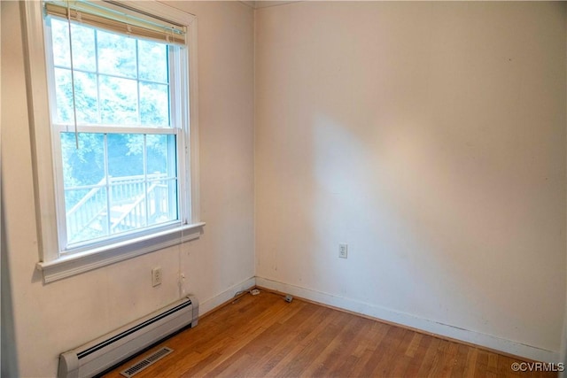 1208 Amesbury Ln, Richmond, VA 23227 - spare room with a baseboard radiator and light wood-style flooring