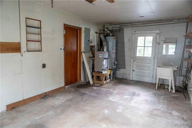 1208 Amesbury Ln, Richmond, VA 23227 - garage with gas water heater and electric panel