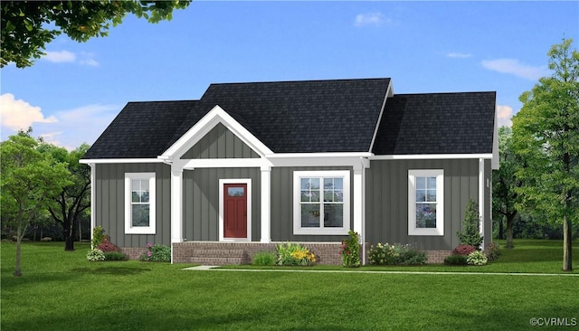 TBD Mary Rd, Bracey, VA 23919 - view of front of home with board and batten siding, a front lawn, and a shingled roof