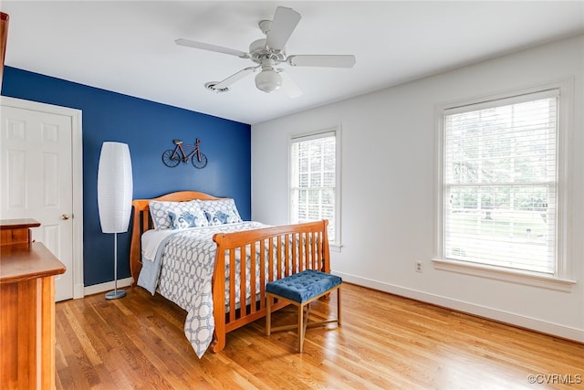 105 Williamson Ct, Henrico, VA 23229 - bedroom featuring light wood finished floors and ceiling fan