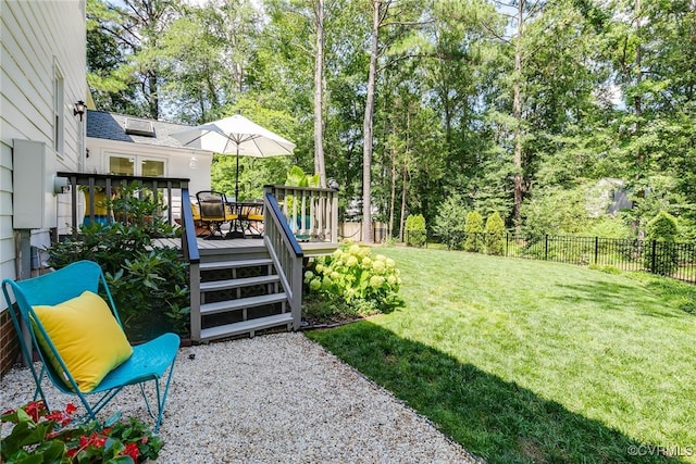 105 Williamson Ct, Henrico, VA 23229 - fenced backyard with a wooden deck and view of scattered trees