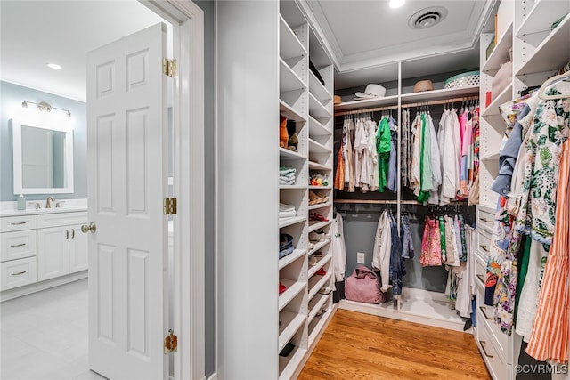 105 Williamson Ct, Henrico, VA 23229 - walk in closet featuring a sink and light wood-type flooring