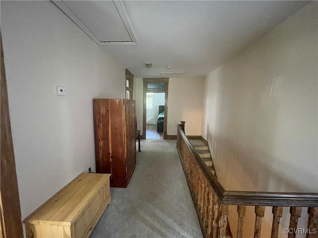 319 W 27th St, Richmond, VA 23225 - corridor with attic access, carpet, and an upstairs landing