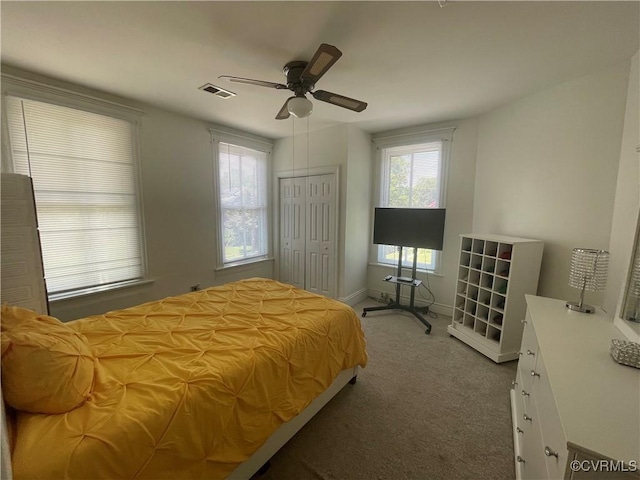 319 W 27th St, Richmond, VA 23225 - carpeted bedroom featuring a closet and ceiling fan