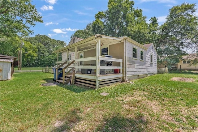 3614 Madison St, Prince George, VA 23860 - rear view of house with crawl space and a deck