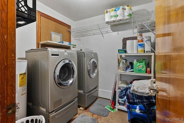 3614 Madison St, Prince George, VA 23860 - laundry area with washer and clothes dryer and electric water heater