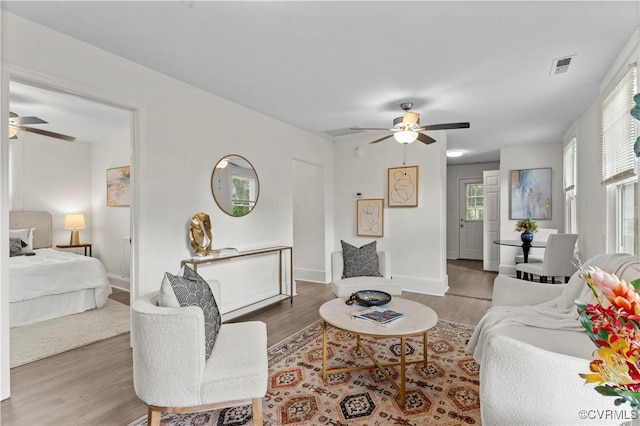 4309 2nd St, Henrico, VA 23223 - living area featuring ceiling fan and wood finished floors