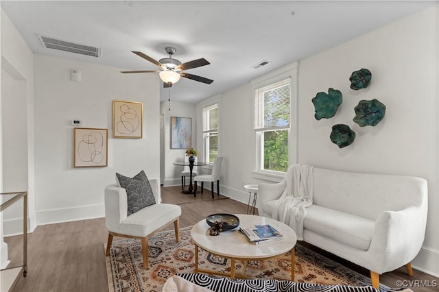 4309 2nd St, Henrico, VA 23223 - living room featuring wood finished floors and ceiling fan