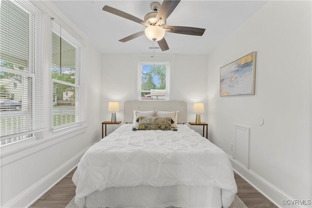 4309 2nd St, Henrico, VA 23223 - bedroom with dark wood-type flooring and a ceiling fan