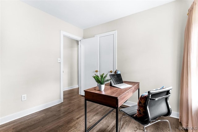8101 Lake Shore Dr, North Chesterfield, VA 23235 - home office featuring dark wood finished floors