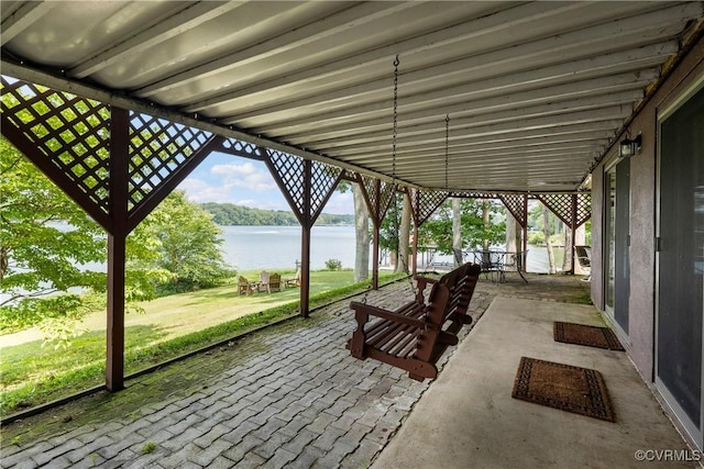 6131 Kellys Gln, Mineral, VA 23117 - view of patio featuring a water view
