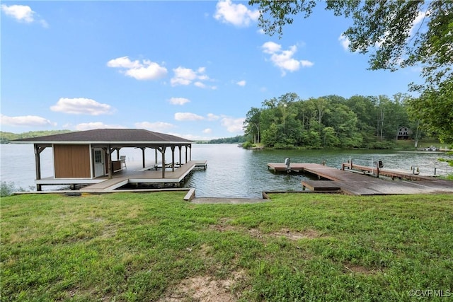 6131 Kellys Gln, Mineral, VA 23117 - dock featuring a water view and a lawn