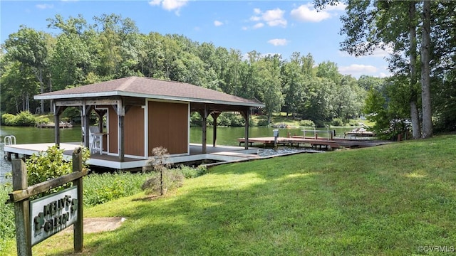 6131 Kellys Gln, Mineral, VA 23117 - surrounding community with a boat dock, a water view, and a yard