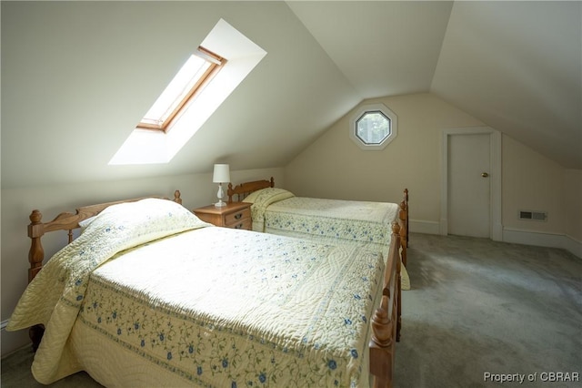 2276 Mosquito Point Rd, White Stone, VA 22578 - carpeted bedroom featuring a skylight and lofted ceiling