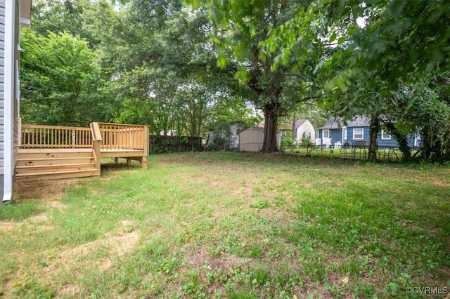 2227 S Whitehill Dr, Petersburg, VA 23803 - view of yard featuring a wooden deck