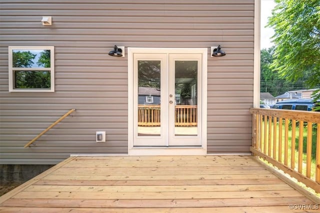 2227 S Whitehill Dr, Petersburg, VA 23803 - property entrance with a wooden deck and french doors