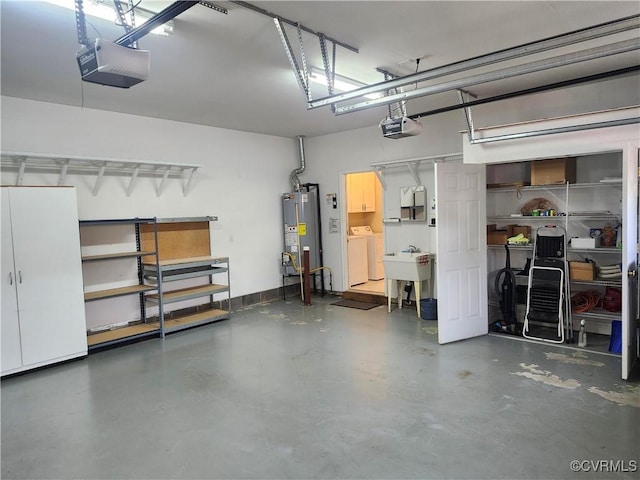 3902 Amberleigh Blvd, Chesterfield, VA 23236 - garage featuring a garage door opener, water heater, and washing machine and dryer