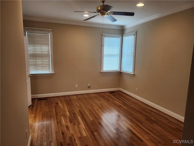 3902 Amberleigh Blvd, Chesterfield, VA 23236 - spare room featuring wood finished floors, a ceiling fan, crown molding, and recessed lighting
