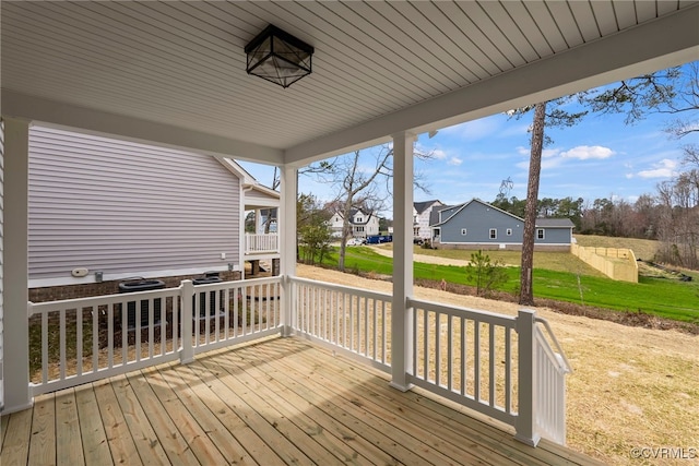 9131 Terroir Ln, New Kent, VA 23124 - wooden deck featuring a residential view