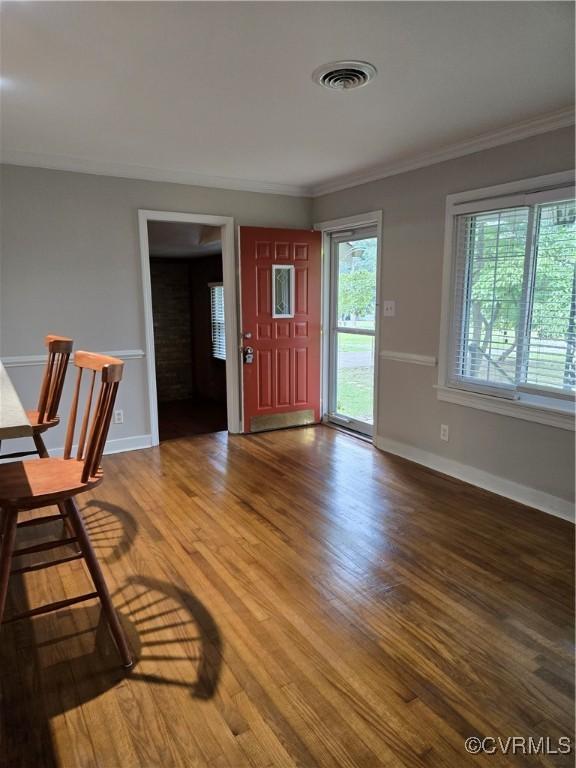 2707 Academy Rd, Powhatan, VA 23139 - foyer entrance with wood finished floors and crown molding