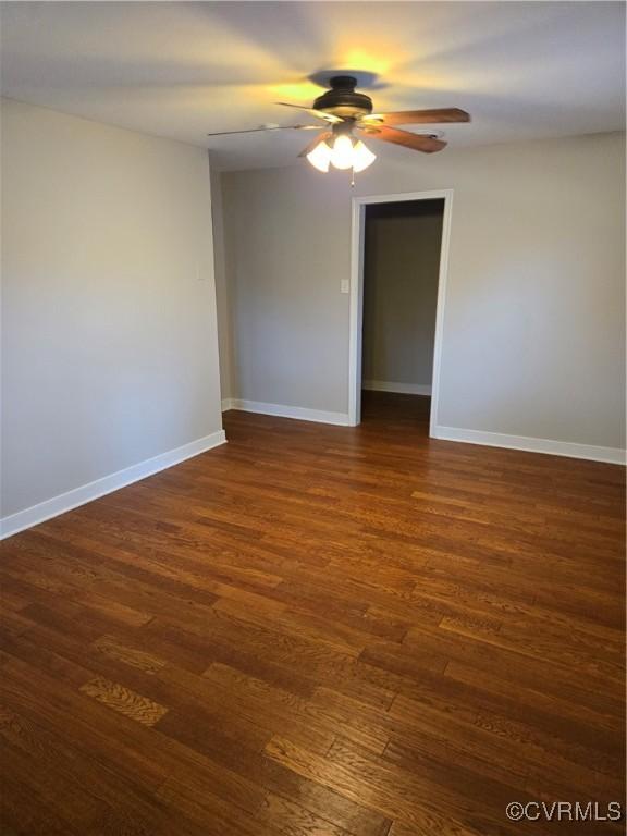 2707 Academy Rd, Powhatan, VA 23139 - empty room featuring ceiling fan and dark wood-style floors