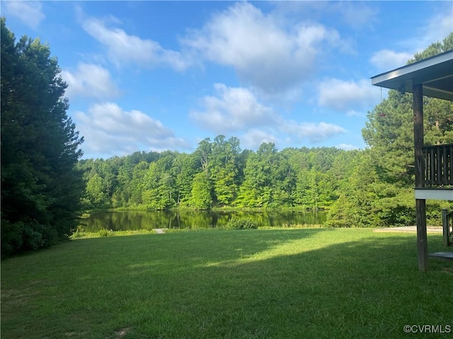 4554 Plank Rd, Kenbridge, VA 23944 - view of grassy yard featuring a wooded view and a water view