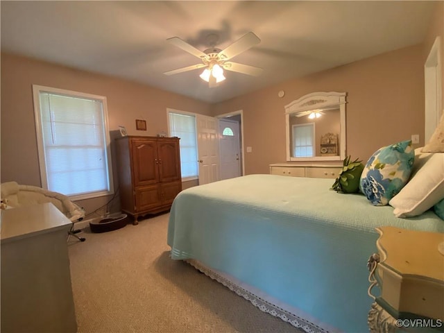 4554 Plank Rd, Kenbridge, VA 23944 - bedroom with light carpet and ceiling fan